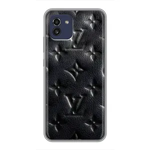 Текстурный Чехол Louis Vuitton для Самсунг А03 (Черный ЛВ)