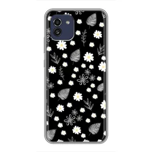 Чехлы с тематикой "ЦВЕТЫ" на Samsung Galaxy A03 (A035) (цветение на чорном)