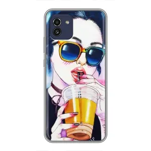 Чохол з картинкою Модні Дівчата Samsung Galaxy A03 (A035) (Дівчина з коктейлем)