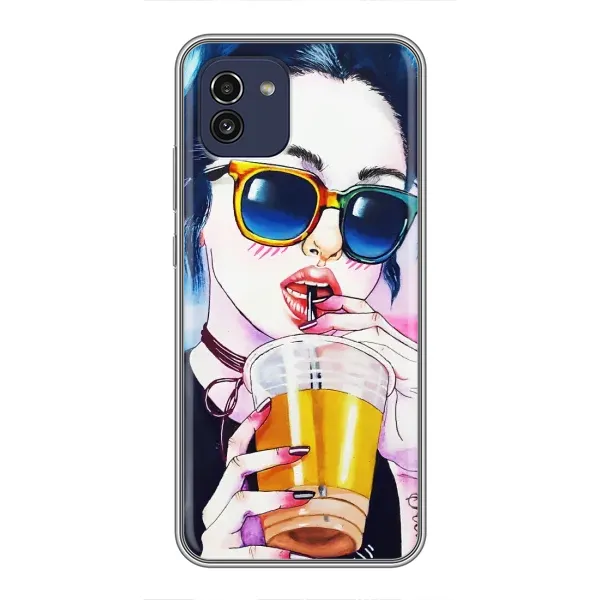 Чехол с рисунком «Девушка с коктейлем» для Samsung Galaxy A03 (A035) Чехол с рисунком «Девушка с коктейлем» для Samsung Galaxy A03 (A035)