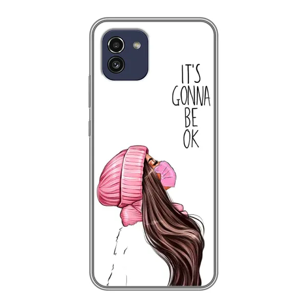 Чехол с рисунком «Девушка в маске» для Samsung Galaxy A03 (A035)