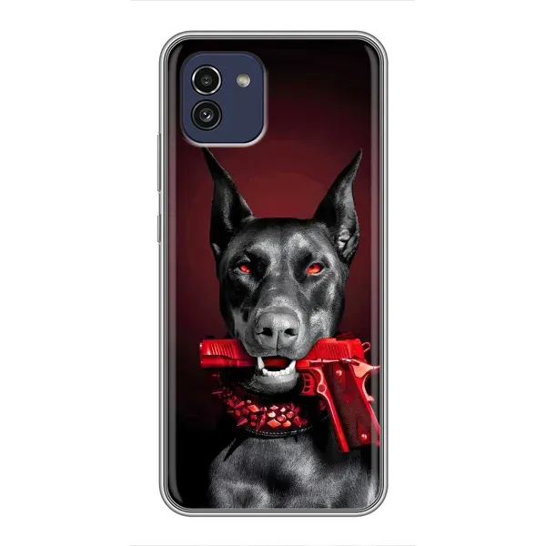 Чехол с рисунком «Доберман злой» для Samsung Galaxy A03 (A035) Чехол с рисунком «Доберман злой» для Samsung Galaxy A03 (A035)