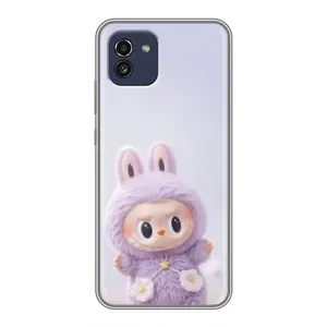 Чехол с принтом Лабубу для Samsung Galaxy A03 (A035) (Фиолетовый Лабубу)