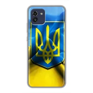 Чехол с картинкой (Патриотический ГЕРБ) на Samsung Galaxy A03 (A035) (Герб и Флаг Украины)