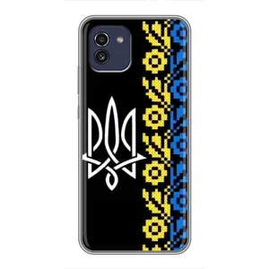 Силіконовый Чохол на Samsung Galaxy A03 (A035) (Герб и вишиванка)