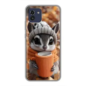 Печатный чехол «Зверята с кофе» для Samsung Galaxy A03 (A035)
