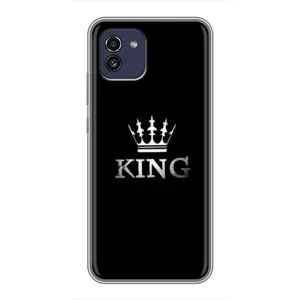 Чехол (Корона на чёрном фоне) для Самсунг А03 (KING)