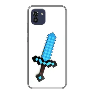 Чехлы для Samsung Galaxy A03 (A035) (Персонажи Майн Крафт) (Меч)