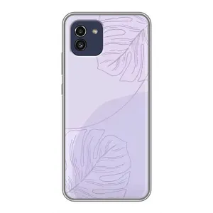 Чохол квітковий дизайн для Samsung Galaxy A03 (A035) (Монстера фіолетова)