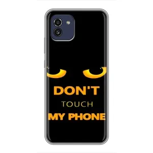 Чехол с Прикольным принтом на Samsung Galaxy A03 (A035) (Не трогай мой телефон)