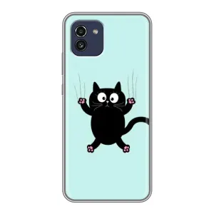 Силиконовый чехол с котиком для Samsung Galaxy A03 (A035) (Падающий кот)