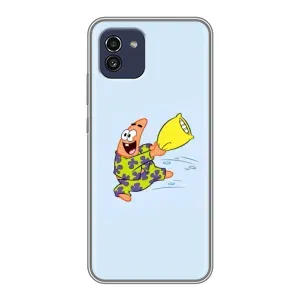 Чехлы с Патриком на Samsung Galaxy A03 (A035) (Патрик с подушкой)