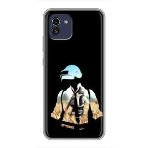 Силиконовый чехол с картинкой "Герой Pubg" на Samsung Galaxy A03 (A035) (Пубг мен)