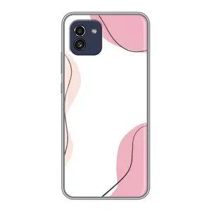 Чохол квітковий дизайн для Samsung Galaxy A03 (A035) (Рожевий фон)