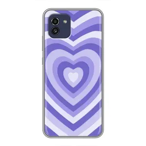 Чехлы с тематикой "Маленькие Сердечки" на Samsung Galaxy A03 (A035) (Сердце фиолет)