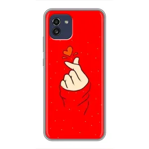 Чехлы (Знак сердечка) на Samsung Galaxy A03 (A035) (Сердце на красном)