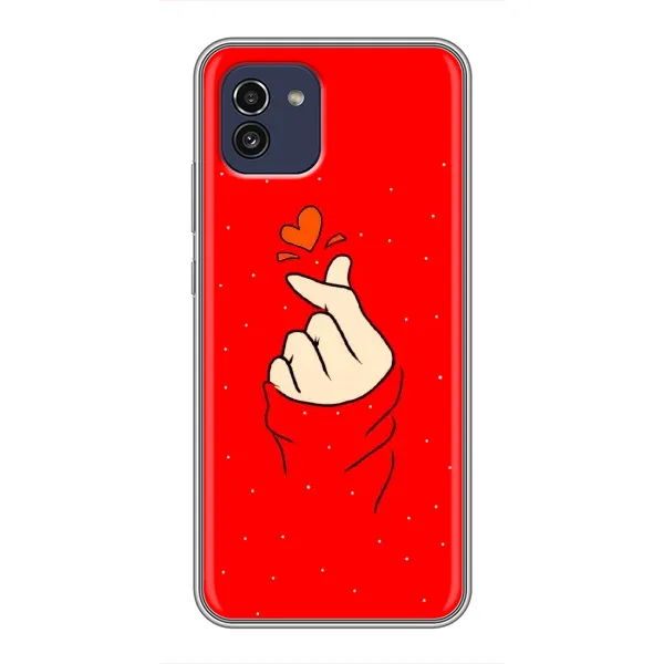 Чехол с рисунком «Сердце на красном» для Samsung Galaxy A03 (A035) Чехол с рисунком «Сердце на красном» для Samsung Galaxy A03 (A035)
