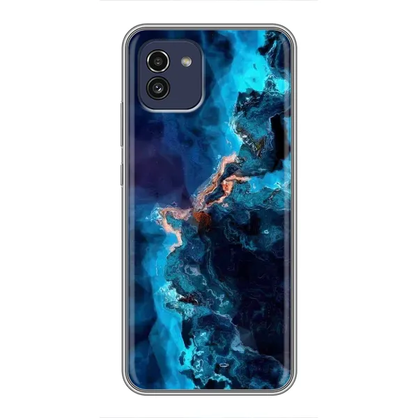 Чехол с рисунком «Синий мрамор» для Samsung Galaxy A03 (A035) Чехол с рисунком «Синий мрамор» для Samsung Galaxy A03 (A035)
