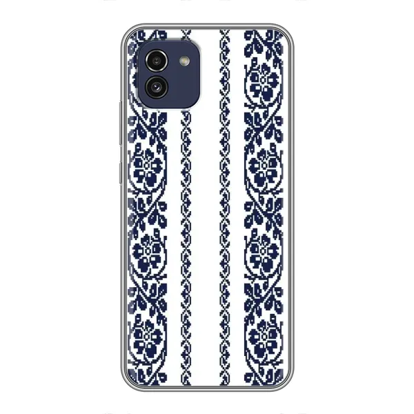 Чехол с рисунком «Синяя вышиванка» для Samsung Galaxy A03 (A035) Чехол с рисунком «Синяя вышиванка» для Samsung Galaxy A03 (A035)