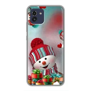 Чохли на Новий Рік Samsung Galaxy A03 (A035) (Сніговик в шапці)
