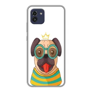 Бампер для Samsung Galaxy A03 (A035) с картинкой "Песики" (Собака Король)