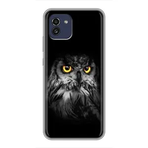 Чохли з принтом СОВИ для Samsung Galaxy A03 (A035) (Сова на чорному)
