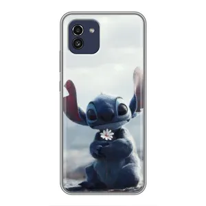 Чехол с рисунком Стич для Samsung Galaxy A03 (A035) (Стич с цветочком)