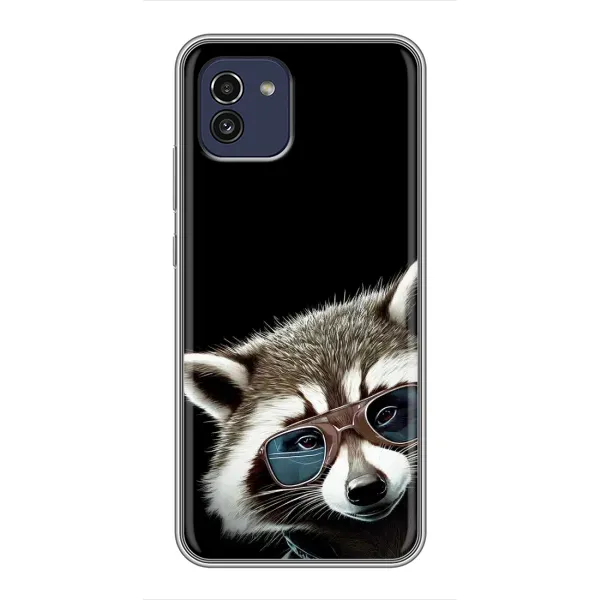 Чехол с рисунком «Стильный Енот» для Samsung Galaxy A03 (A035) Чехол с рисунком «Стильный Енот» для Samsung Galaxy A03 (A035)