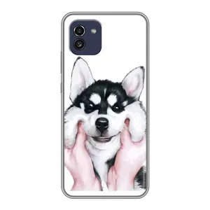 Бампер для Samsung Galaxy A03 (A035) с картинкой "Песики" (Собака Хаски)