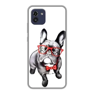 Бампер для Samsung Galaxy A03 (A035) с картинкой "Песики" (В очках)