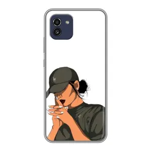 Силіконовый Чохол на Samsung Galaxy A03 (A035) з картинкой Модных девушек (У зеленому)