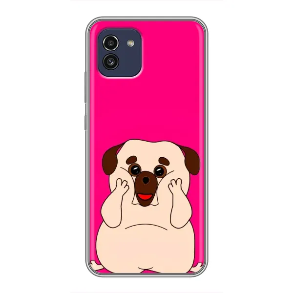 Чехол с рисунком «Веселый Мопсик» для Samsung Galaxy A03 (A035)