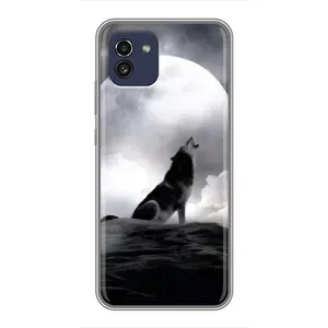 Чехол с Волком на Samsung Galaxy A03 (A035) (Волк и луна)