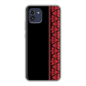 Силіконовый Чохол на Samsung Galaxy A03 (A035) з картинкой Вишиванки (Вишиванка на чорному)