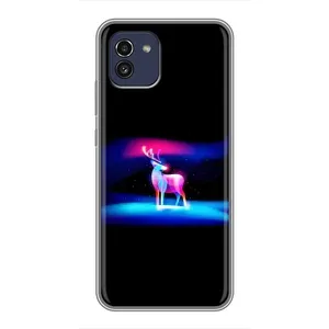 Силиконовый бампер с картинкой животных для Samsung Galaxy A03 (A035) (Яркий олень)