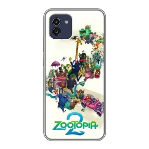 Силиконовый чехол с принтом Зоотрополіс для Samsung Galaxy A03 (A035) (Зоотрополис логотип)