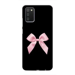 Чехол банты для Samsung Galaxy A03s (Бант на черном)