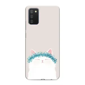 Чехол на тематику: Коты для Samsung Galaxy A03s (Белый котик)