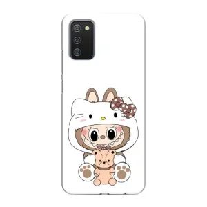 Чехол с принтом Лабубу для Samsung Galaxy A03s (Белый Лабубу)