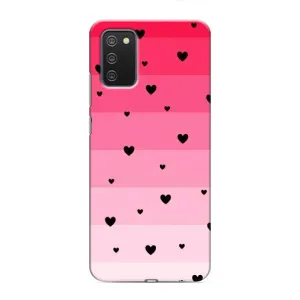 Чохли з тематикою "Маленькі Сердчеки" на Samsung Galaxy A03s (Чорні сердечка)