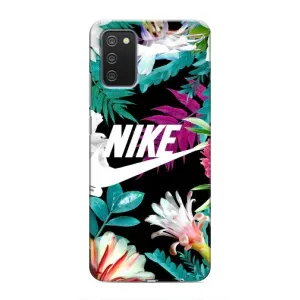Силіконовый Чохол на Samsung Galaxy A03s з картинкою НАЙК (Квітковий Nike)