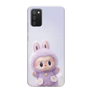 Чехол с принтом Лабубу для Samsung Galaxy A03s (Фиолетовый Лабубу)