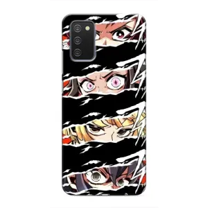 Силіконові чохлі з очіма Anime для Самсунг Гелексі А03с (Очі на чорному)