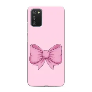 Чехол банты для Samsung Galaxy A03s (Розовый бантик)