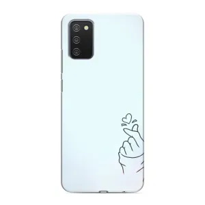 Чохол (Знак сердечка) для Samsung Galaxy A03s (Сердечко на блакитному)