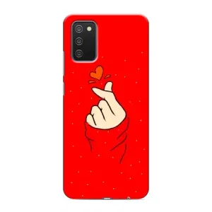 Чохол (Знак сердечка) для Samsung Galaxy A03s (Сердечко на червоному)