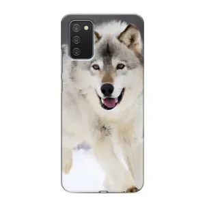 Чехол с Волком на Samsung Galaxy A03s (Волк на снегу)