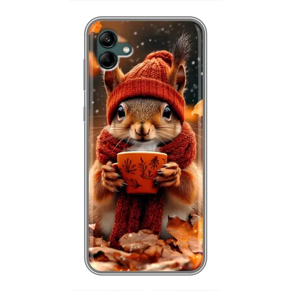 Чехол с рисунком «Белка с кофе» для Samsung Galaxy A04 Чехол с рисунком «Белка с кофе» для Samsung Galaxy A04