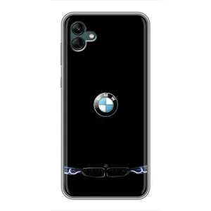 Силиконовый бампер с картинкой машины на Samsung Galaxy A04 (Черный BMW)