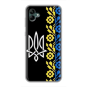 Силиконовый Чехол на Samsung Galaxy A04 (Герб и вышыванка)